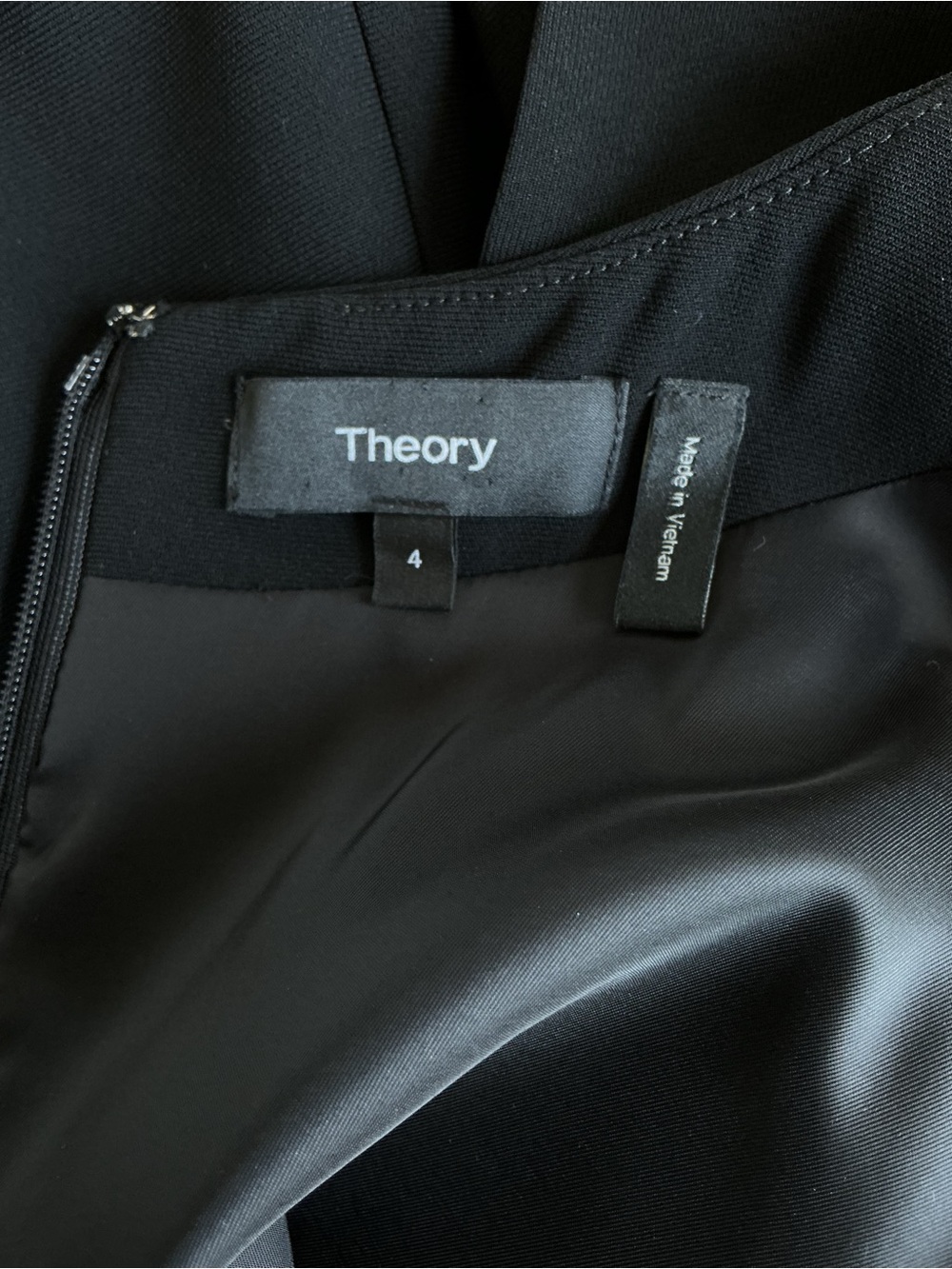 NWOT Theory | Jatinn Modern Crepe Black Shift Dress Minimalist Career Size 4 - Picture 7 of 9